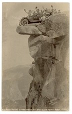 c.1916 Glacier Point Yosemite Park Studebaker Car Stunt RPPC Photo picture