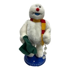 Vintage Gemmy Frosty Snowman Spinning Snowflake Animated Singing 19