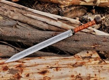Handmade Roman Gladius Sword – 12C27  Stainless Steel Blade-  Leather Sheath picture