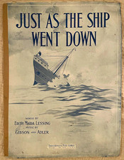 1912 Titanic Disaster Sheet Music Just As the Ship Went Down Shipwreck Antique picture