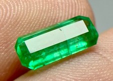 0.80 Ct WOW Top Green Transparent Emerald Cut Gemstone From Pakistan. picture