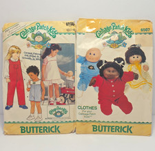 Vintage 1984 Butterick Cabbage Patch Kids Sewing Patterns 6507 6596 Lot of 2 picture