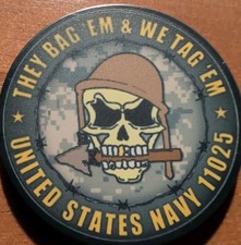 Operation Iraqi Freedom US Navy Challenge Coin Navy Morgue They Bag Em We Tag Em picture