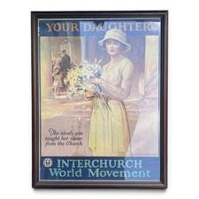 Original 1920 Denman Fink “Your Daughter” Interchurch World Movement Lithograph picture