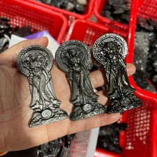 1pcs Nature Silver Sheen Obsidian Hecate Goddess Statue  Greek Moon Goddess 8cm picture