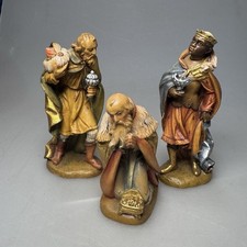 LEPI Nativity Figurines 3 Wise Men Venetian 10000 Carved Wood Italy 12cm picture