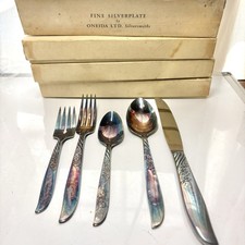 Vtg WM Rogers Fine Silverplate Oneida Ltd 4 Place Setting Tahiti 20 pcs 4 Boxes picture