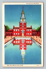 1939 New York World's Fair-Pennsylvania Building Court States Vintage Postcard picture