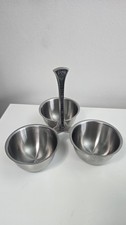 Stanley Roberts Vintage MCM Condiment Bowl Set Burnished Decorative Edge picture