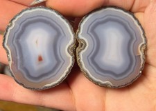 Zhanguo Agate Pair  | Warring States Banded Chalcedony Geode Specimen picture