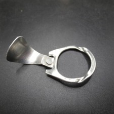 Vtg 70s Old Style Beaver Tail Pull Tab for Chain Craft Silver & Gold Discordians picture