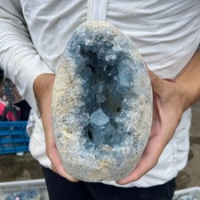 4.8lb natural blue celestite geode quartz crystal mineral specimen healing picture