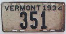 1934 Vermont car license plate # 351 ORIGINAL picture