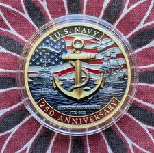 250th Anniversary US Navy Challenge Commemorative Coin Medal .999 Copper picture