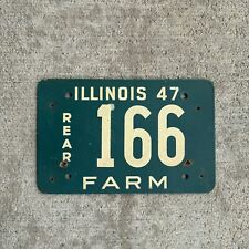 1947 Illinois FARM License Plate Fiberboard Auto Low Number Three Digit 166 Rear picture