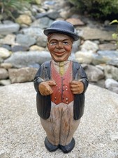 Antique Anri Hand Carved Painted Wood Full Body Corkscrew Bottle Opener Man picture