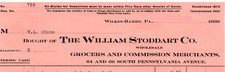 1930 WILKES-BARRE PA THE WILLIAM STODDART CO GROCERS BILLHEAD INVOICE Z7716 picture