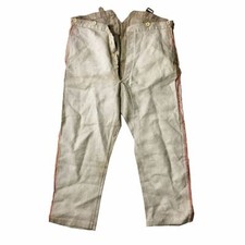 C1900 French Linen Twill Fireman Buckle Back Work Trousers picture