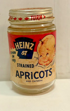 1950’s Heinz 57 Apricots Vintage Baby Food Jar Very Good Condition Please Read picture