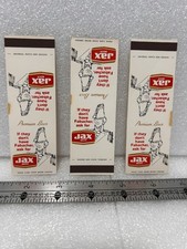 Vintage Jax Beer Matchbook Covers Set (Qty 3) – Late 1960s to Early 1970s VG picture