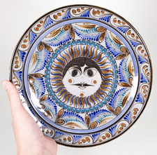 Rare Ken Edwards Sun Face Portrait Mexican Pottery Plate - 10