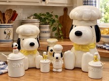 Vtg 1966 Peanuts Snoopy Cookie/Flour Canisters & Kitchen Set 7pc.~RARE picture