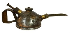 Vintage Antique Oiler Oil Can Copper Brass Thumb Pump Industrial picture
