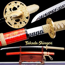 full polished S7 steel blade japanese sakura katana sword razor sharp full tang picture