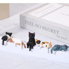 5PCS Cute Sleeping Kitten Mini Cat Figurines Creative Home Car Brand New Gift picture