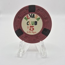 Nevada Club Casino LV NV 1959 $5 Casino Chip N3703 Dark Green A&C Orange D&L picture