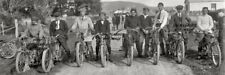 1914 MOTORCYCLE HILLCLIMB RACING LINEUP 12x36 PANO PHOTO HARLEY DAVIDSON INDIAN+ picture