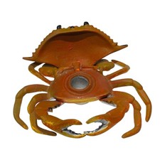 Vintage Cast Iron Crab Inkwell Figurine Hinged Lid Novelty Ashtray Snuffer picture