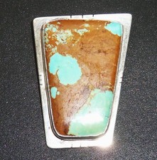 Navajo C B Royston Turquoise Sterling Silver Bolo Native American Jewelry picture