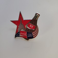 Coca-Cola America 250 New York Empire State Building Enamel Lapel Pin Red Star picture