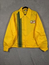 Vtg 70s Swingster Dekalb Corn Seed Patch Windbreaker Jacket Men XL Yellow Nylon picture