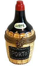 LIMOGES PEINT MAIN Trinket Box-VINTAGE 1998 PORTO WINE-PV VIEILLE Marque Deposee picture