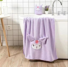 Miniso x Kuromi Purple Microfiber Bath Towel & Hair Drying Cap Set 2022 picture