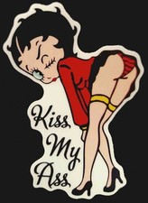 BETTY BOOP STICKER “KISS MY ASS” 4” 5 1/2” SUPER HOT SEXY BETTY BOOP picture