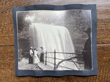 Minnehaha Falls Minnesota Waterfall & Well Dressed Group Antique Photo picture