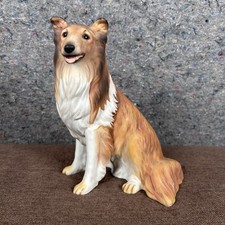 Vintage HOMCO Collie Lassie Dog Statue 1986 Masterpiece Porcelain 8.25” picture