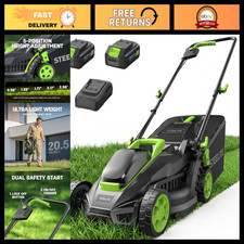 STEELITE Cordless Lawn Mower, 20V Battery Powered Lawn Mower 13 Inch with 2 x 4. picture