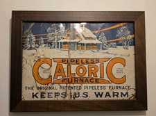 Vintage Original Caloric Pipeless Furnace Tin Tacker Sign picture