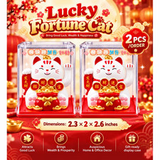 2PCS Lucky Fortune Cat Maneki Neko Waving Paw Wealth Good Luck Decor picture