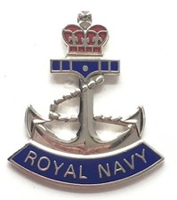Royal Navy Crown and Anchor - MOD Military Approved Royal Navy Enamel Badge picture