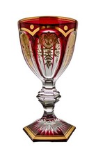 Baccarat Crystal Harcourt Empire Ruby Cut to Clear Wine Glass 5