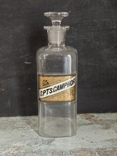 Antique Pharmaceutical Apothecary Medical Camphor Glass Bottle Jar picture