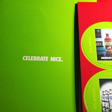 Absolut Vodka Celebrate Nice & Naughty Advertising Coasters paper Green/Red picture