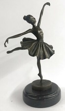 Art Deco Hot Cast Bronze Graceful Ballerina Ballet Statue Sculpture Gift Figure picture