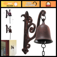 Vintage Cast Iron Dinner Bell - Outdoor Hanging Decor, Antique Wall Bell for Ent picture