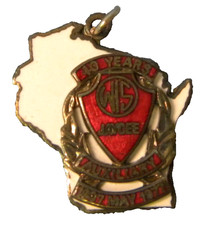 Wisconsin Jaycees Auxiliary 40 Year Anniversary Charm 1937 to 1977 picture